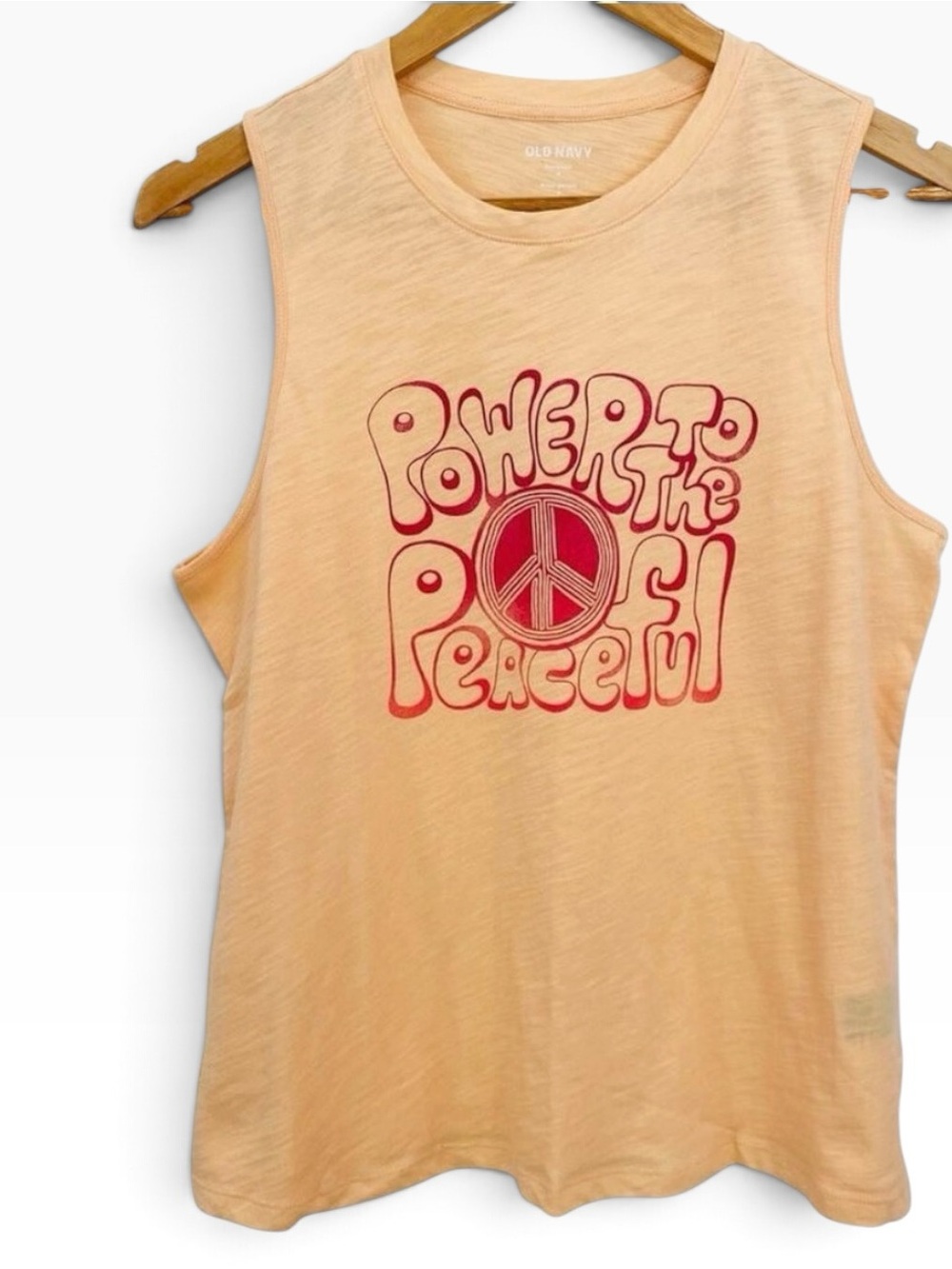 Boxy muscle t-shirt NWT 100% cotton Retro pink peach sleeveless medium